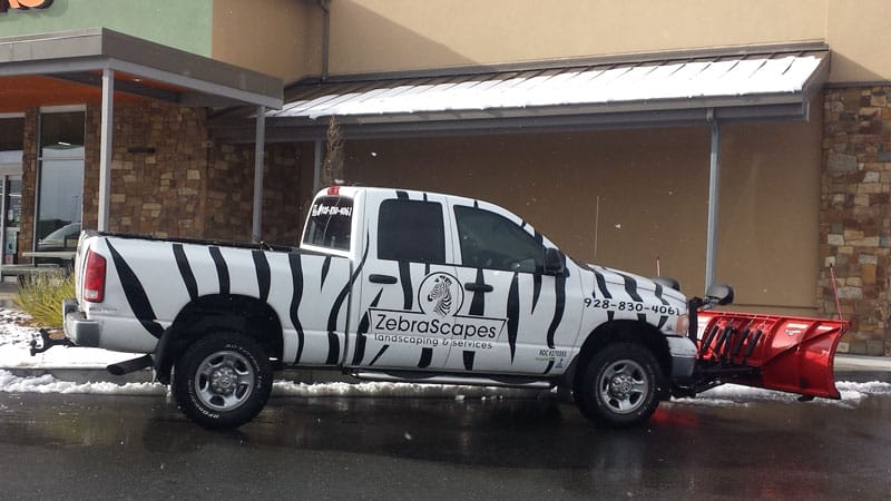 Zebrascapes' landscaping services include professional, commercial snow removal