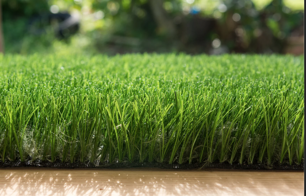 a close-up of realistic artificial grass